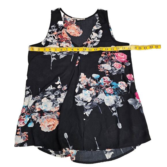 Daniel Rainn Sleeveless Blouse Womens Sz Small Floral Split Front Tank Top - Picture 6 of 9